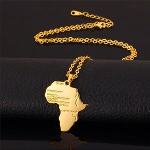 - New 18k gold map necklace for men women